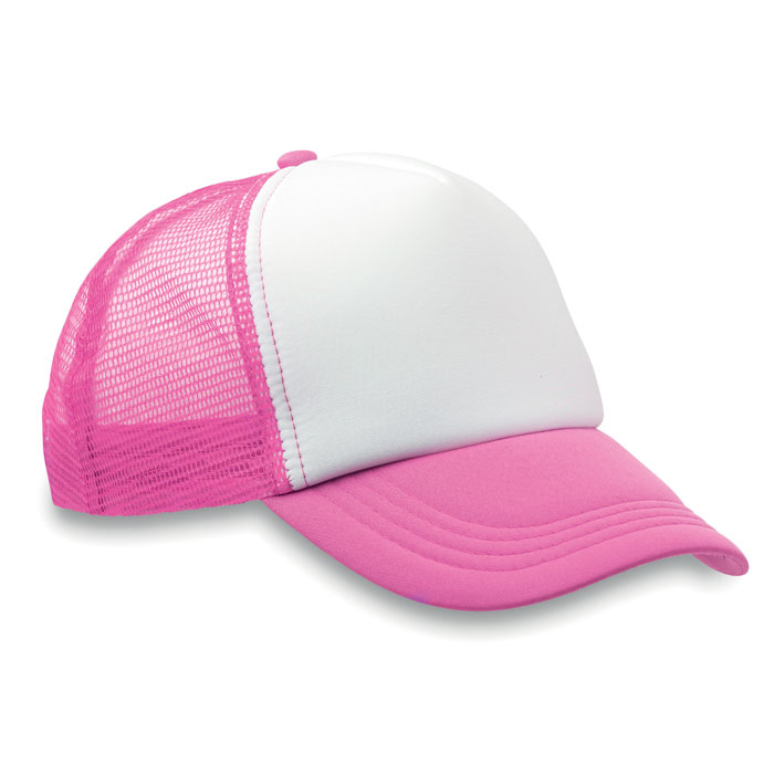 Casquette publicitaire 4 pans TRUCKER CAP fuschia fluo